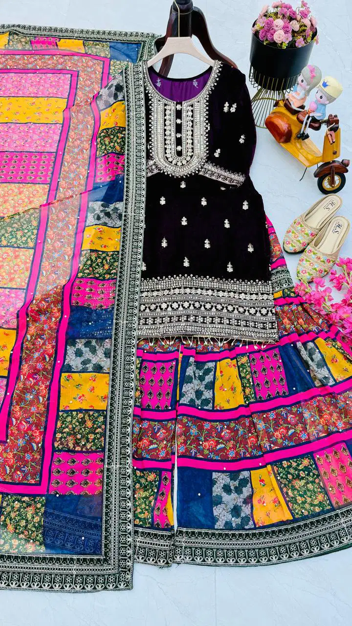 AK 9002 Velvet Embroidery Salwar Suits Wholesale Shop In Surat